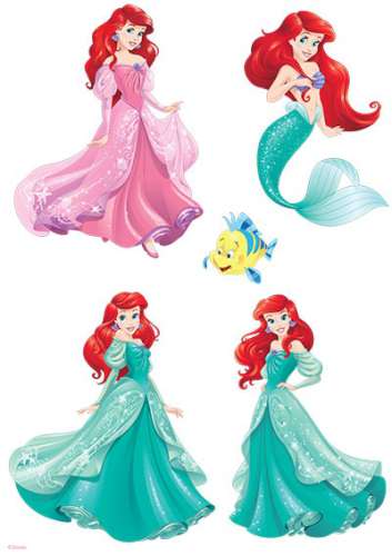 Ariel Little Mermaid Edible Icing Character Sheet - Click Image to Close